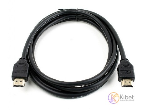 Кабель HDMI - HDMI, 2 м, Black Silver, V1.4, Atcom, позолоченные коннекторы, ней