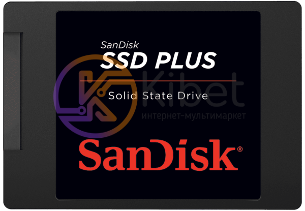 Твердотельный накопитель 240Gb, SanDisk SSD Plus, SATA3, 2.5', TLC, 530 440 MB s