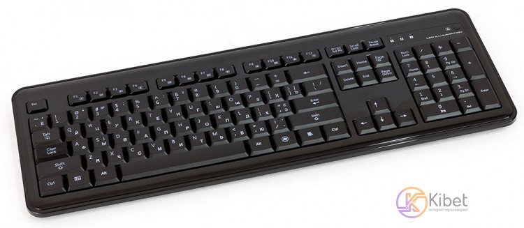 Клавиатура HQ-Tech KB-307F Black, USB, стандартная, подсветка букв (белая)