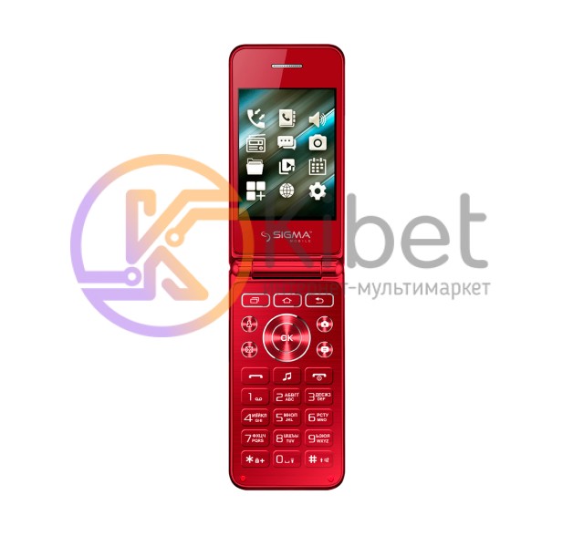 Мобильный телефон Sigma mobile X-style 28 Flip Red, 2 Mini-Sim, дисплей 2.8' цве