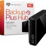 Внешний жесткий диск 10Tb Seagate Backup Plus Hub, Black, 3.5', USB 3.0 (STEL100