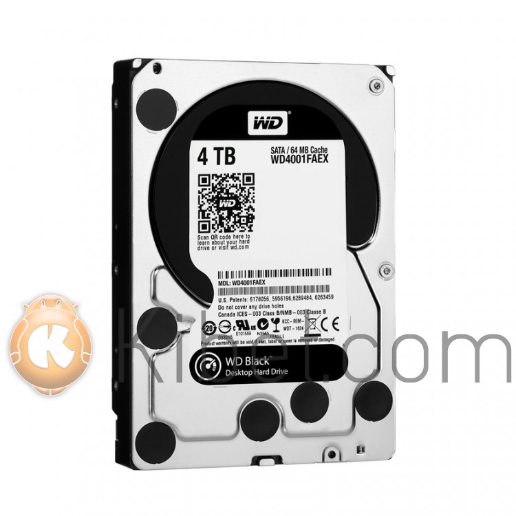 Жесткий диск 3.5' 4Tb Western Digital Black, SATA3, 64Mb, 7200 rpm (WD4001FAEX)