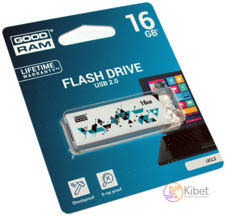 USB Флеш накопитель 16Gb Goodram Click, White, 16 9Mbps (UCL2-0160W0R11)