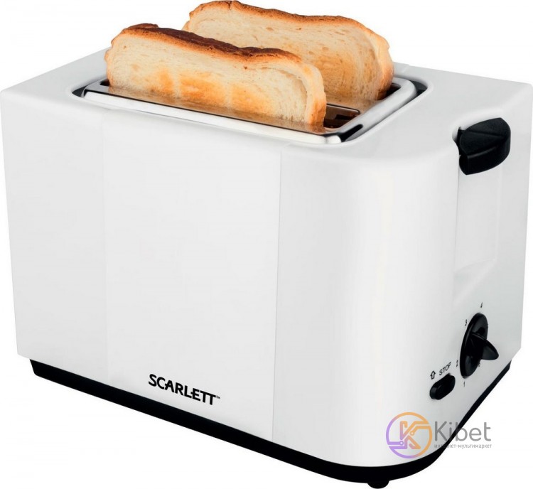 Тостер Scarlett SC-TM11008 White 700W, 2 тоста, 6 режимов, 2 отделения, съемный
