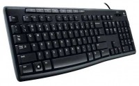 Клавиатура Logitech K200 Media, Black, USB, стандартная, низкопрофильная, влагоз