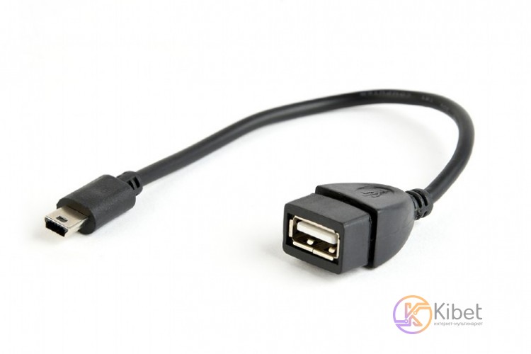 Кабель USB - mini USB 0.15 м Cablexpert Black, OTG удлинитель (A-OTG-AFBM-002)