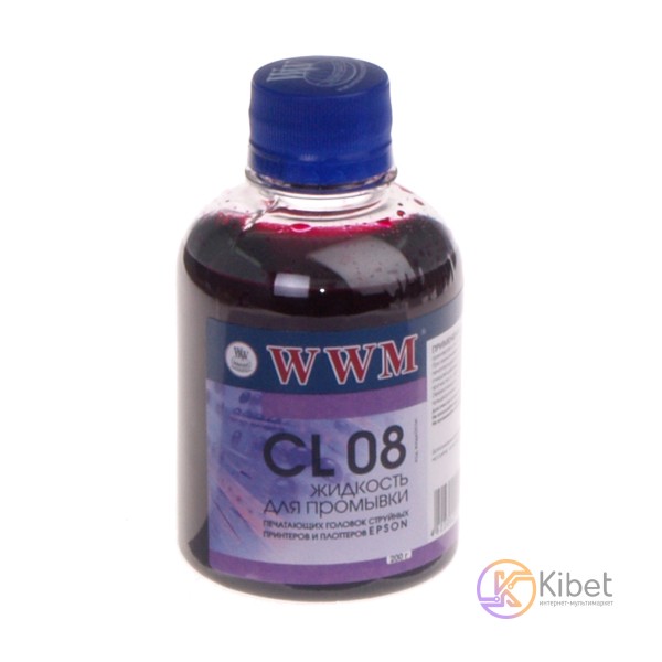 Жидкость чистящая WWM, для водорастворимых чернил Epson, 200 мл (CL08)