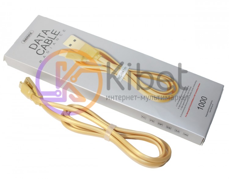Кабель USB - microUSB, Remax 'Radiance', Gold, 1 м (RC-041m)
