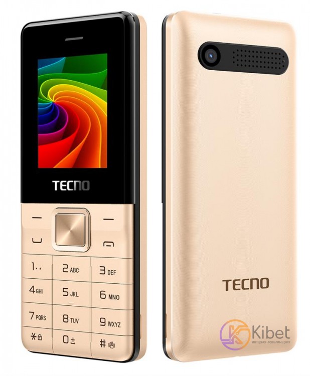 Мобильный телефон Tecno T301, Champagne Gold, Dual Sim (Mini-SIM), 2G, 1.77'' (1