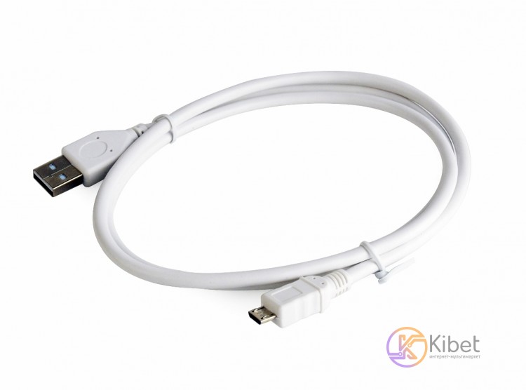 Кабель USB 2.0 - 0.5м AM Micro Cablexpert CCP-mUSB2-AMBM-W-0.5M белый, премиум