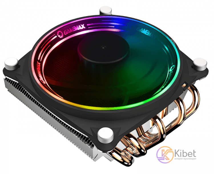 Кулер для процессора GameMax Gamma 300 'Rainbow', алюминий медь, 1x120 мм RGB, д