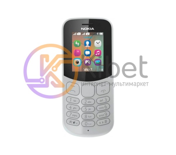 Мобильный телефон Nokia 130 DS Grey New, 2 Sim, 1,8' (160х128) TFT, microSD (ma