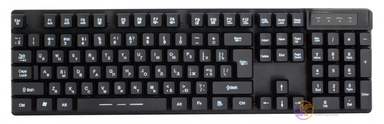 Клавиатура HQ-Tech KB-321F Black, USB, стандартная, компактная, подсветка