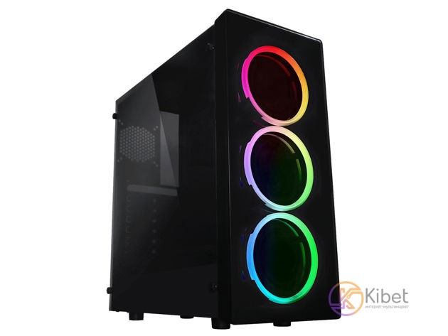Корпус Raidmax Neon RGB Black Middletower без БП, ATX mATX mITX, 2*2.5'(SSD), 2*