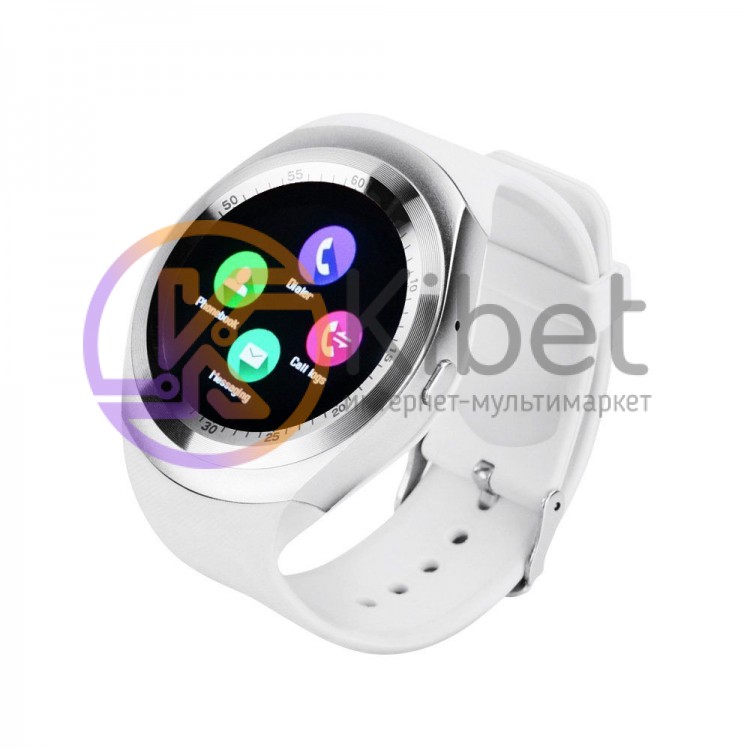 Умные часы SmartWatch Phone Y1 White, цветной сенсорный экран 1.22', совместимос