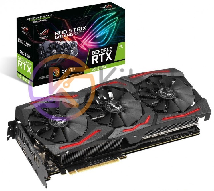 Видеокарта GeForce RTX 2060 SUPER, Asus, ROG GAMING OC, 8Gb DDR6, 256-bit, 2xHDM