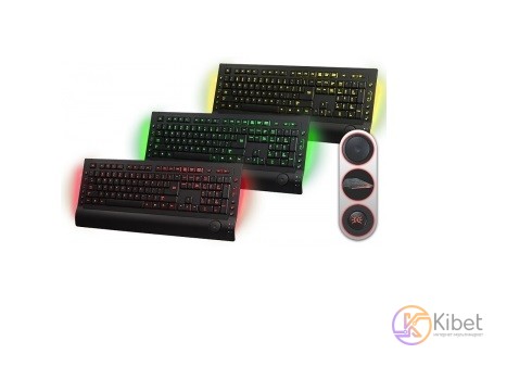 Клавиатура HQ-Tech KB-327F Black, USB, мультимедийная, 3 вида подсветки