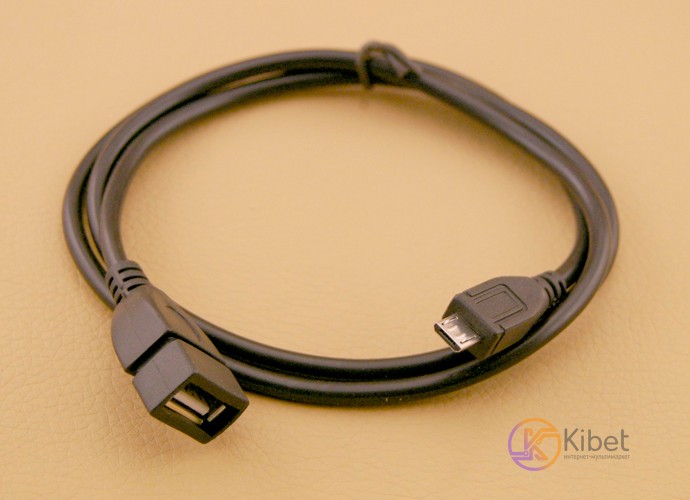 Кабель USB 2.0 - 0.8м AF Micro 5P OTG ATcom, удлинитель, черный