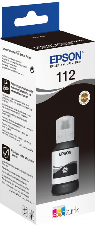 Чернила Epson 112, Black, для L15150 L15160, 127 мл (C13T06C14A)