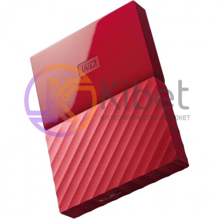 Внешний жесткий диск 1Tb Western Digital My Passport, Red, 2.5', USB 3.0 (WDBYNN