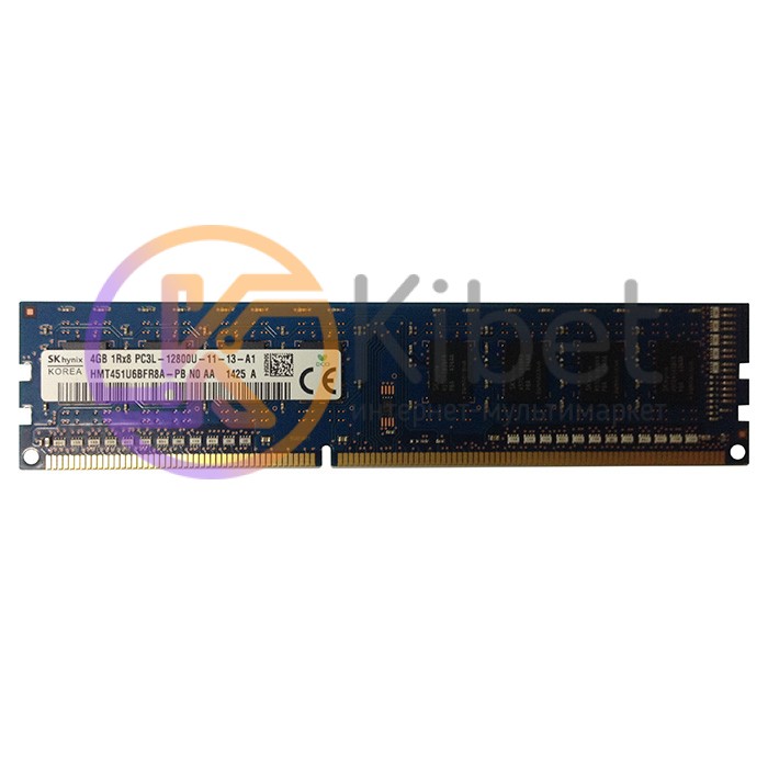 Модуль памяти 4Gb DDR3, 1600 MHz, Hynix, 11-11-11-28, 1.35V (HMT451U6BFR8A-PB)