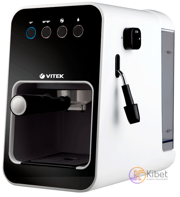 Кофеварка Vitek VT-1504 Black White 1050W, экспрессо (рожковая), молотый кофе, р
