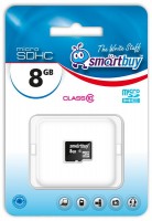 Карта памяти microSDHC, 8Gb, Class10, SmartBuy, без адаптера (SB8GBSDCL10-00)