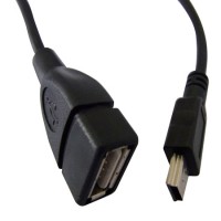 Кабель USB 2.0 - 0.8м AF mini-B 5P OTG Atcom удлинитель, черный