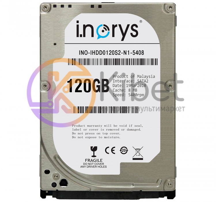 Жесткий диск 2.5' 120Gb i.norys, SATA2, 8Mb, 5400 rpm (INO-IHDD0120S2-N1-5408)