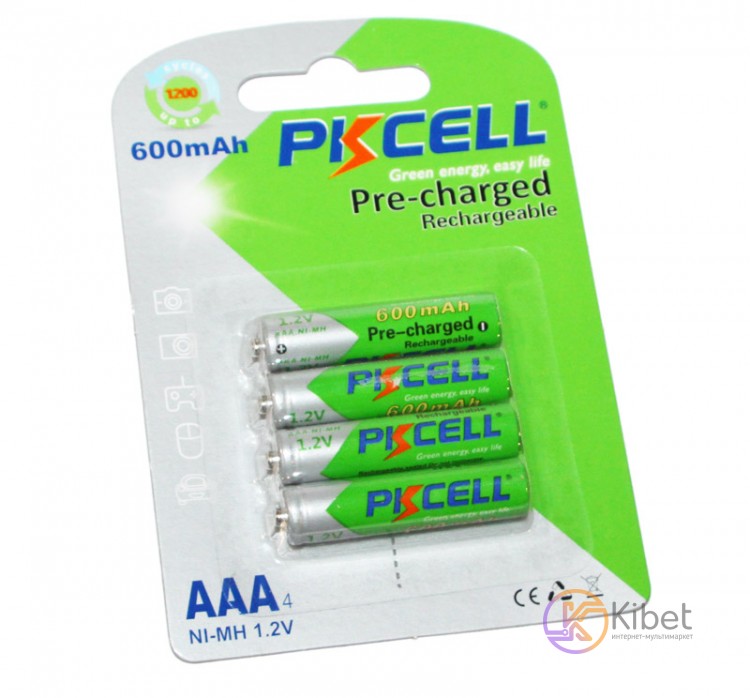 Аккумулятор AAA, 600 mAh, PKCELL, 4 шт, 1.2V, Pre-charged, Blister (546159)