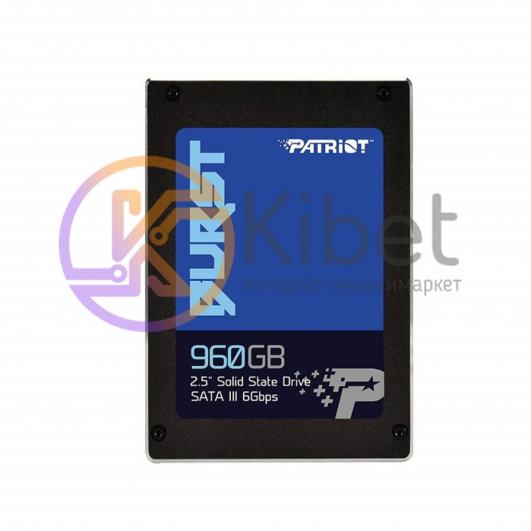 Твердотельный накопитель 960Gb, Patriot Burst, SATA3, 2.5', 3D TLC, 560 540 MB s