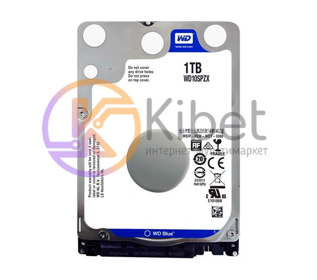 Жесткий диск 2.5' 1Tb Western Digital Blue, SATA3, 128Mb, 5400 rpm (WD10SPZX)