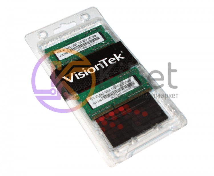 Модуль памяти SO-DIMM 4Gb x 2 (8Gb Kit), DDR3, 1600 MHz (PC2-12800), VisionTek,