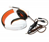Наушники Gemix N20 Gaming White Black Orange, 2 x Mini jack (3.5 мм), накладные,