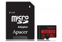 Карта памяти microSDHC, 32Gb, Class10, Apacer SD адаптер, AP32GMCSH10U5-R