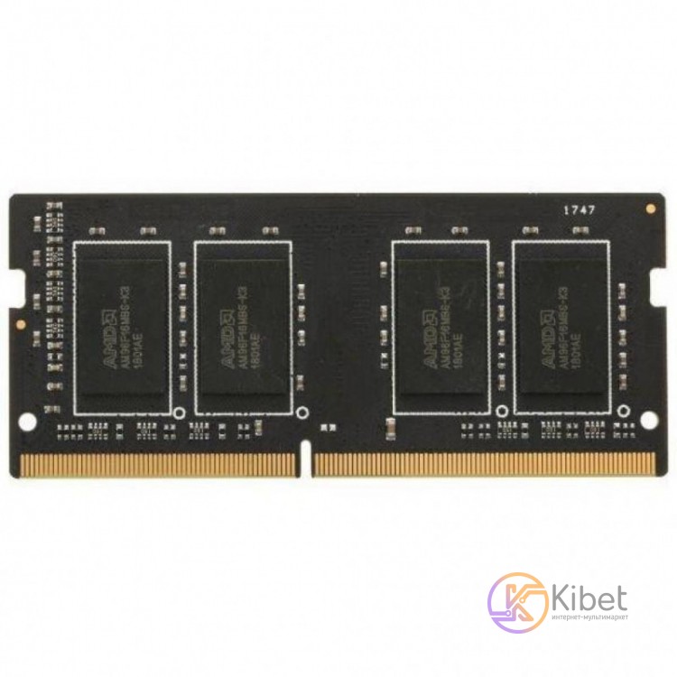 Модуль памяти SO-DIMM, DDR4, 4Gb, 2400 MHz, AMD, 1.2V, CL17 (R744G2400S1S-U)