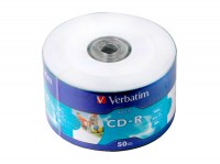Диск CD-R 50 Verbatim 'Data Life', 700Mb, 52x, Printable, Wrap Spindle (43794)