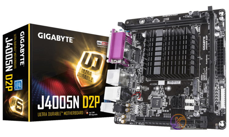 Материнская плата с процессором Gigabyte J4005N D2P, Celeron J4005 (2x2.0-2.7GHz