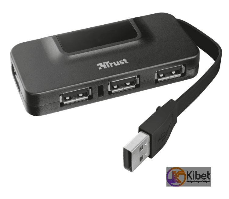 Концентратор USB 2.0 Trust Oila, Black, 4 порта USB 2.0 (20577)