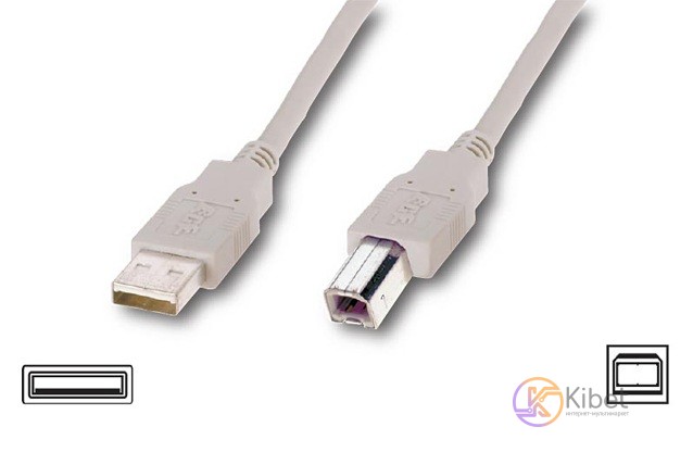 Кабель USB - USB BM 0.8 м Atcom White (6152)