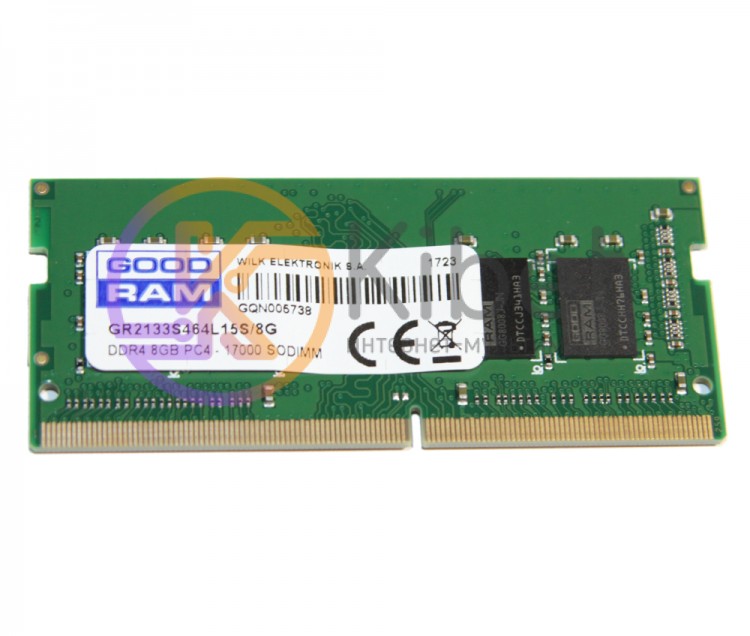 Модуль памяти SO-DIMM, DDR4, 8Gb, 2133 MHz, Goodram, 1.2V (GR2133S464L15S 8G)