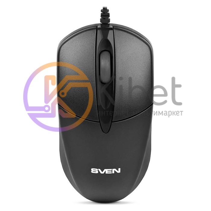 Мышь Sven RX-112, Black, USB, оптическая, 1000 dpi, 2 кнопки, 1,5 м