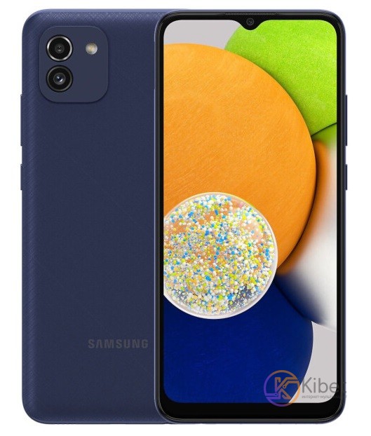 Смартфон Samsung Galaxy A03 (SM-A035FZBD) Blue, 2 NanoSim, сенсорный емкостный 6