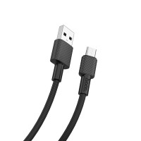 Кабель USB - microUSB, Hoco Superior style charged, Black, 1 м (X29)