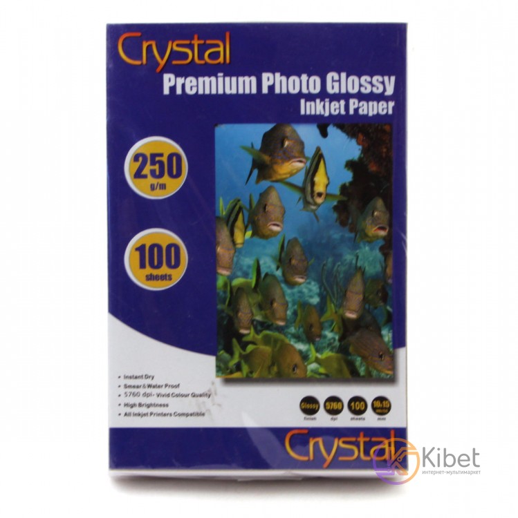 Фотобумага Crystal, глянцевая, A6 (10x15), 250 г м?, 100 л (GL-R6-250-100)