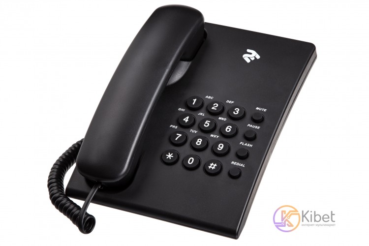 Телефон 2E AP-210, Black, аналоговый, проводной, регулировка громкости звонка, к