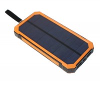 Универсальная мобильная батарея 8000 mAh, Power Bank, Black Orange, солнечная па