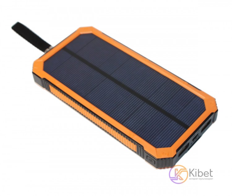 Универсальная мобильная батарея 8000 mAh, Power Bank, Black Orange, солнечная па