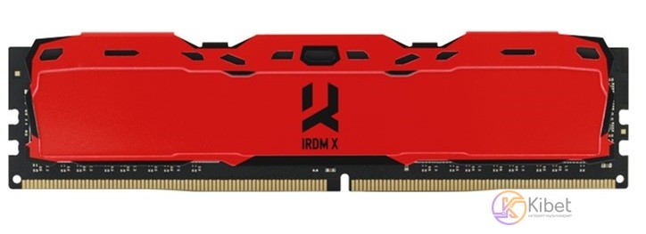 Модуль памяти 16Gb DDR4, 3200 MHz, Goodram IRDM X, Red, 16-18-18, 1.35V, с радиа