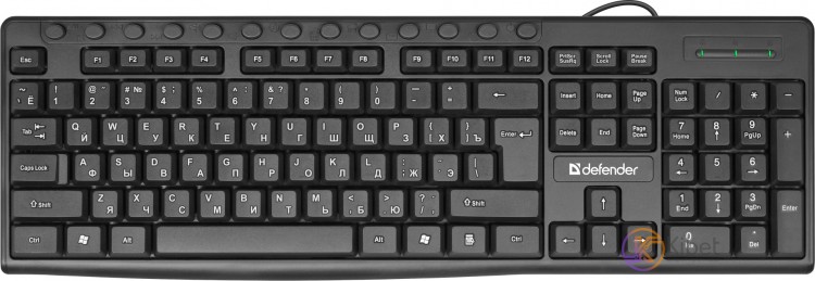Клавиатура Defender Action HB-719, Black, USB, мембранная, тихий ход клавиш, 1.5